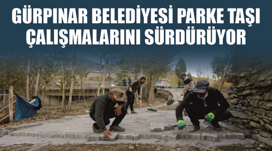 Gürpınar Belediyesi parke taşı çalışmalarını sürdürüyor