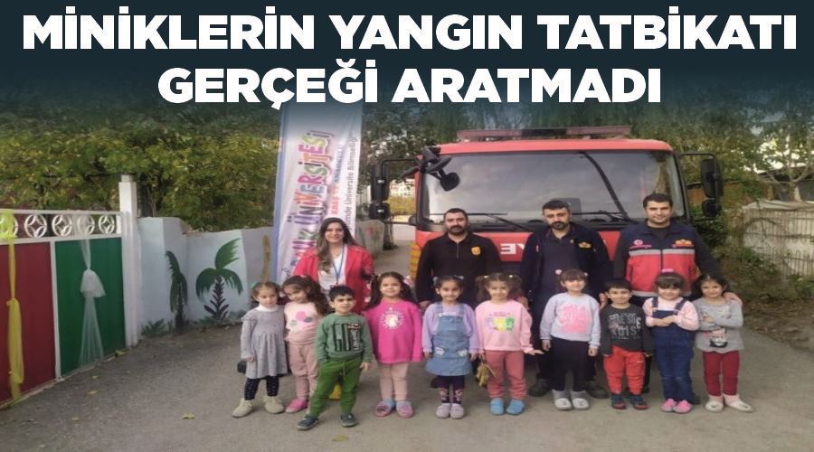 Miniklerin yangın tatbikatı gerçeği aratmadı