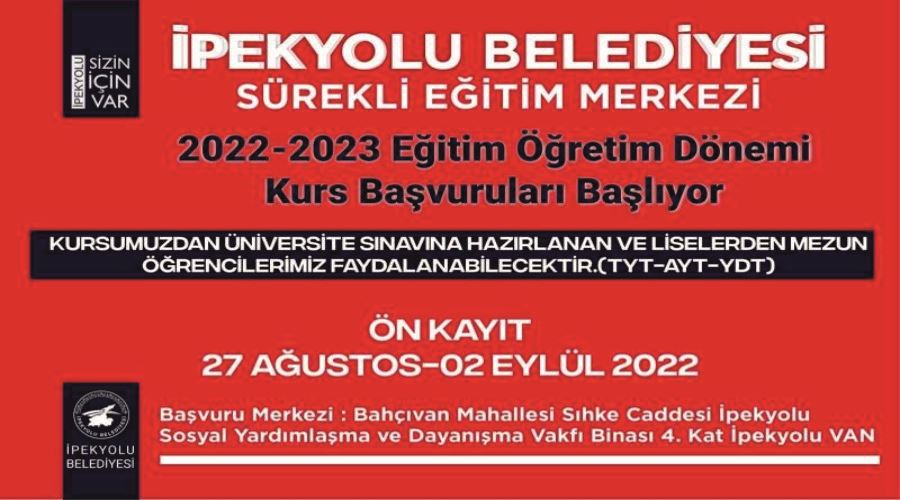 İpekyolu Belediyesinden ücretsiz TYT-AYT-YDT kursları