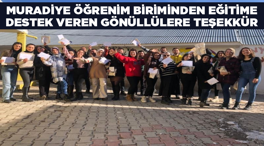 Muradiye Öğrenim Biriminden eğitime destek veren gönüllülere teşekkür