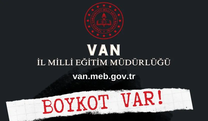 Van İl Milli Eğitim Müdürlüğü tarafından yapılan açıklamada israil mallarını boykot etme kararı alındı.