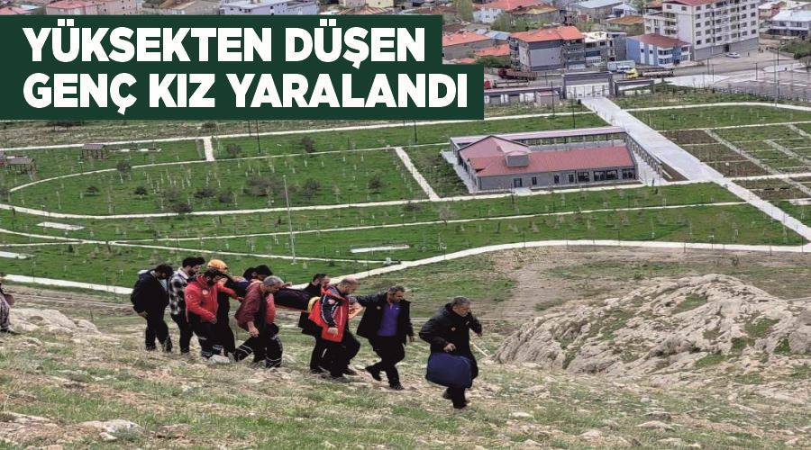 Yüksekten düşen genç kız yaralandı