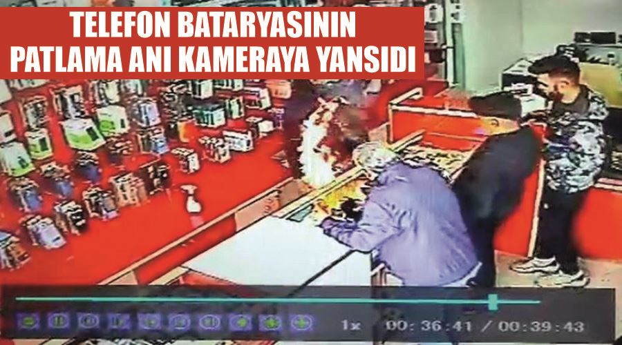 Telefon bataryasının patlama anı kameraya yansıdı