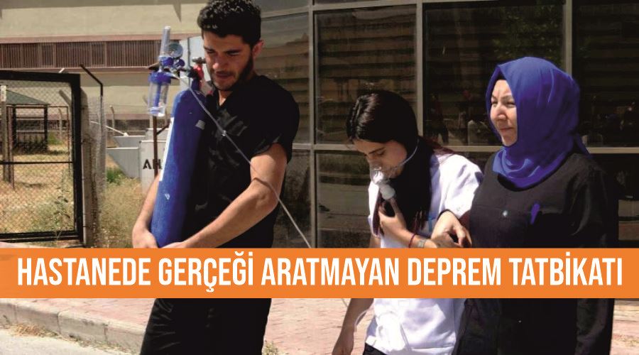 Hastanede gerçeği aratmayan deprem tatbikatı