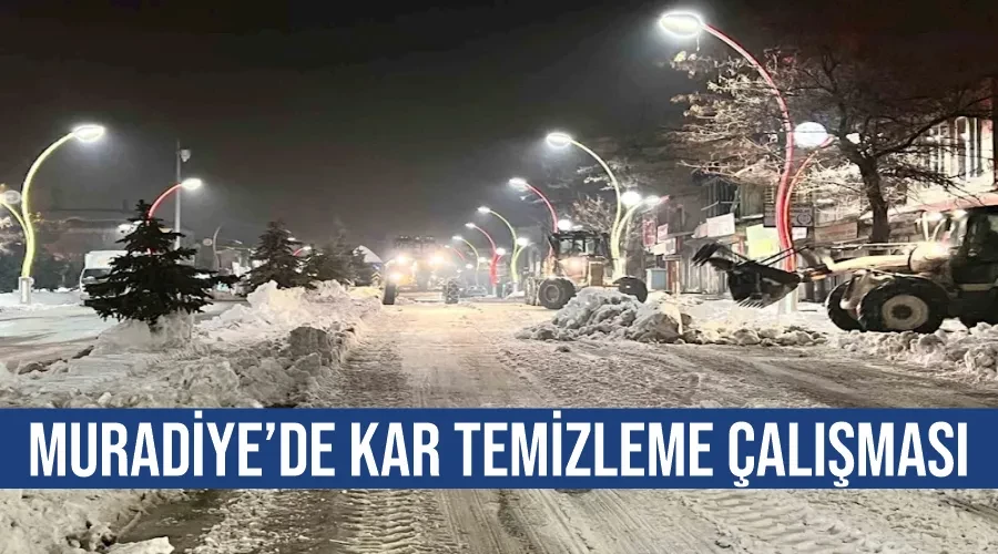 Muradiye’de kar temizleme çalışması