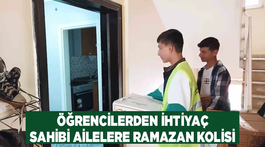 Öğrencilerden ihtiyaç sahibi ailelere Ramazan kolisi