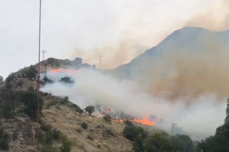 Hakkari’de anız yangını yerleşim yerlerine sıçradı