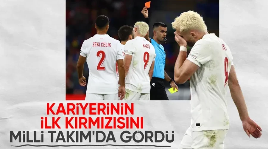 Milliler 10 kişi kaldı! Barış Alper Yılmaz, kırmızı kart gördü