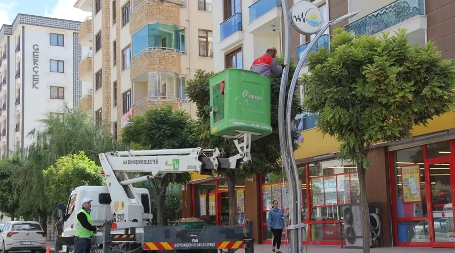 Van Büyükşehir İkinisan Caddesi Aydınlatmalarını Yeniliyor