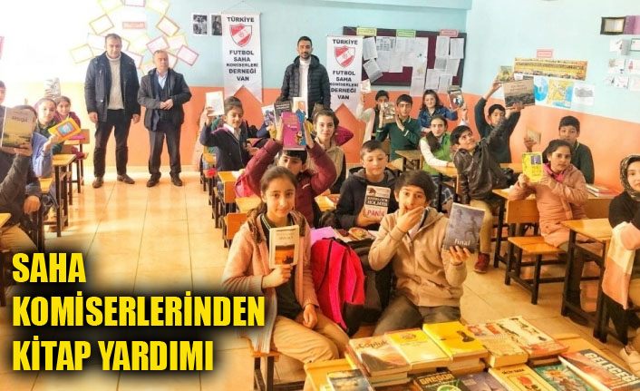 Saha komiserlerinden Van'a kitap yardımı