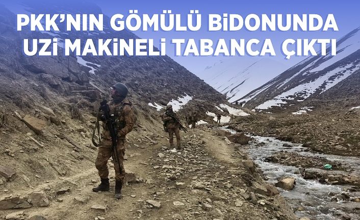 PKK’nın gömülü bidonunda uzi makineli tabanca çıktı
