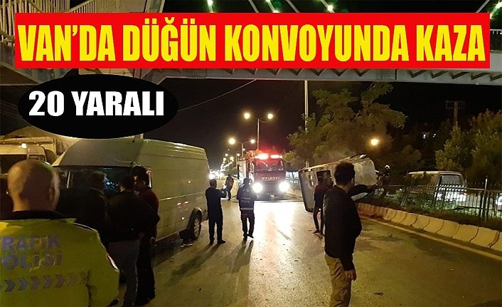 Van Erciş'te düğün konvoyunda kaza: 20 yaralı