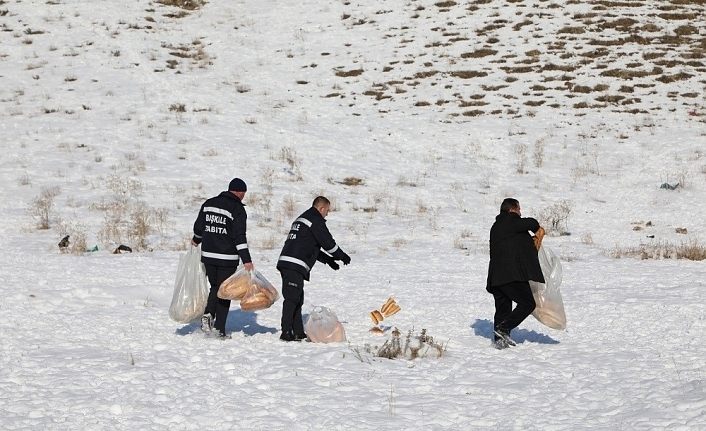 Başkale’de sahipsiz sokak hayvanlarına yem desteği