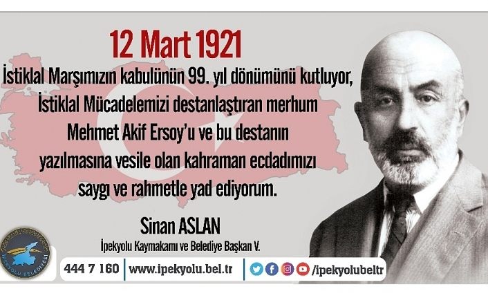 İpekyolu Kaymakamı Aslan’dan ‘12 Mart İstiklâl Marşı’nın Kabulü ve Mehmet Akif Ersoy’u Anma Günü’ mesajı