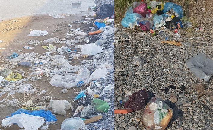 Piknikçiler Van Gölü sahillerini çöplük haline getirdi