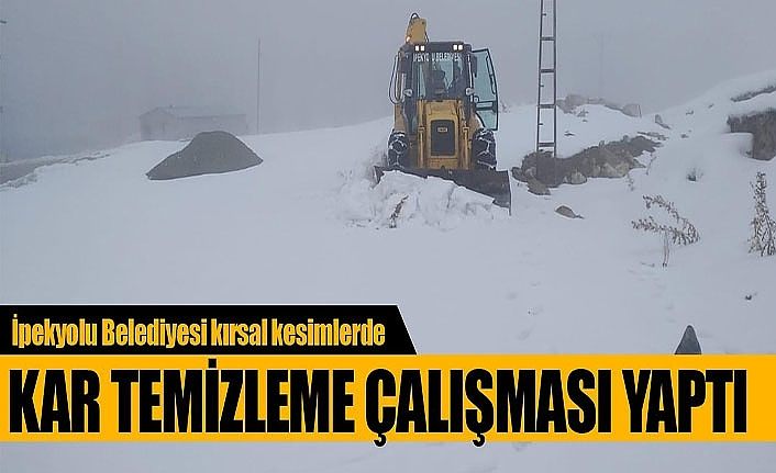 İpekyolu Belediyesi kırsal kesimlerde kar temizleme çalışması yaptı