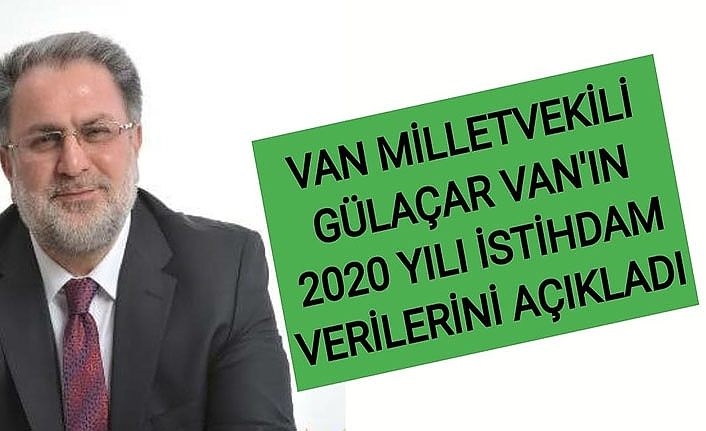 Van Milletvekili Gülaçar Van'ın 2020 yılı istihdam verilerini açıkladı