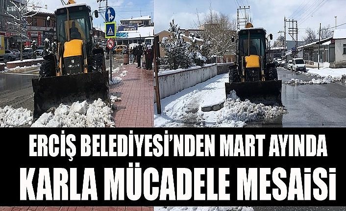 Erciş Belediyesi’nden Mart ayında karla mücadele mesaisi