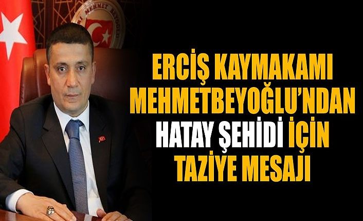 Erciş Kaymakamı Mehmetbeyoğlu’ndan Hatay şehidi için taziye mesajı