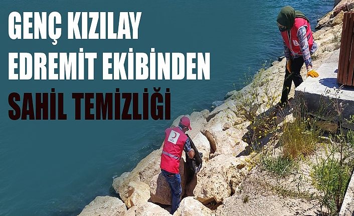 Genç Kızılay Edremit ekibinden sahil temizliği