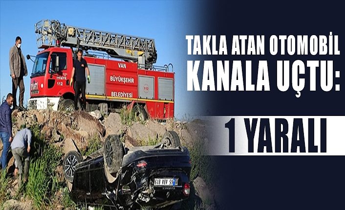 Takla atan otomobil kanala uçtu: 1 yaralı