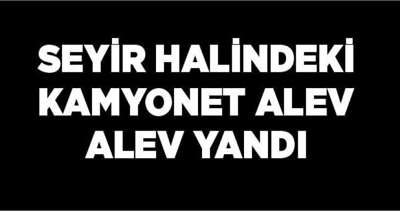 Seyir halindeki kamyonet alev alev yandı