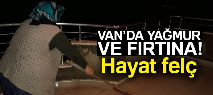 Van da etkili olan yağış hayati felç etti