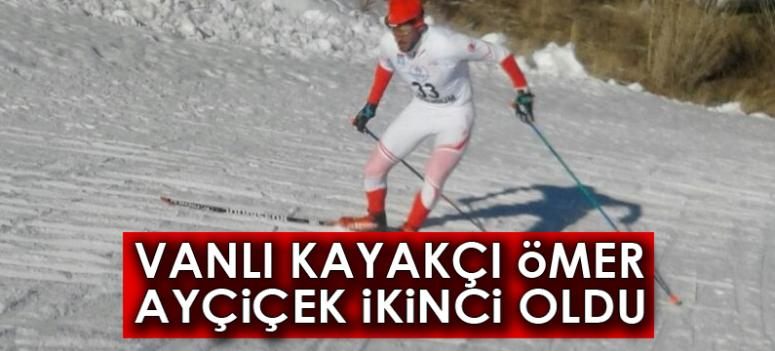 Vanlı kayakçı Ömer Ayçiçek ikinci oldu