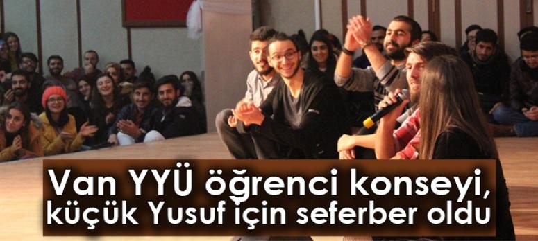 Van YYÜ öğrenci konseyi, küçük Yusuf için seferber oldu